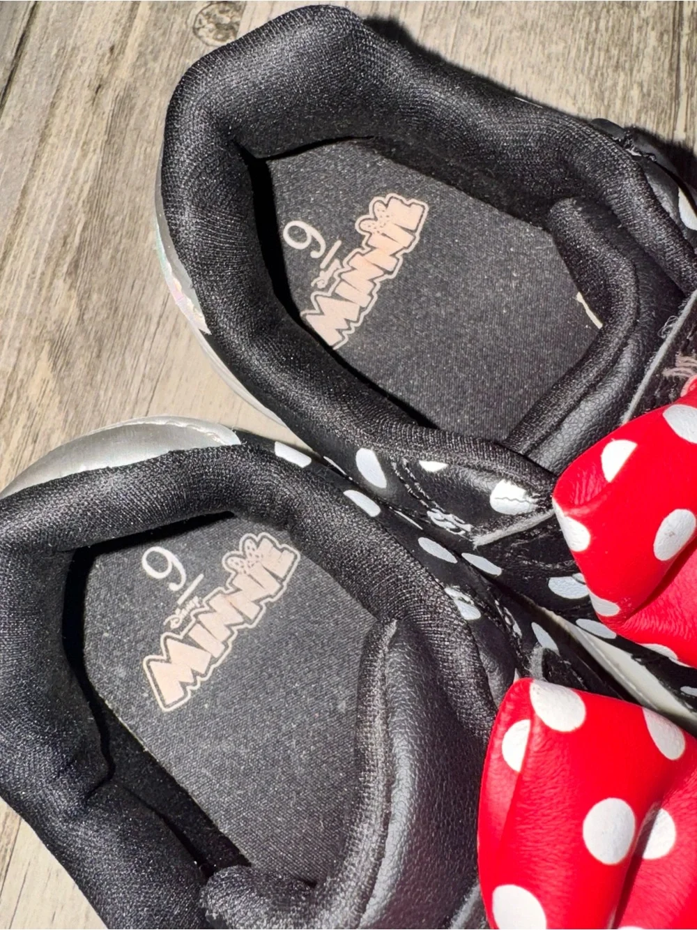 Disney Polka Dot Minnie Mouse Sneakers with Red Bow